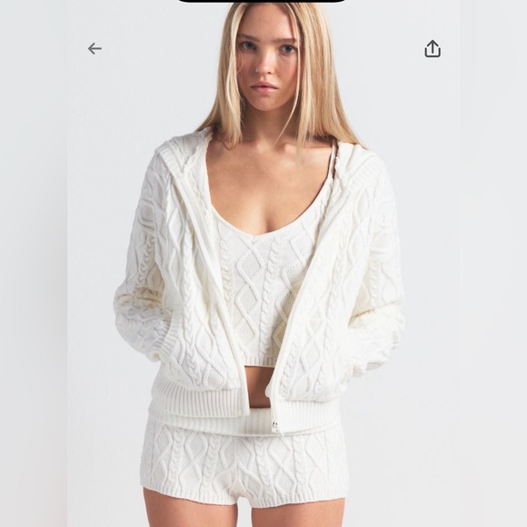 NWT SKIMS Cable Knit Pants Ivory Size Medium - Picture 4 of 9